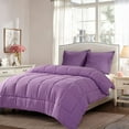 thumbnail image 2 of EVOLIVE All Season Pre Washed Soft Microfiber White Goose Down Alternative Comforter with Box Stitching (Lavender, Twin), 2 of 10