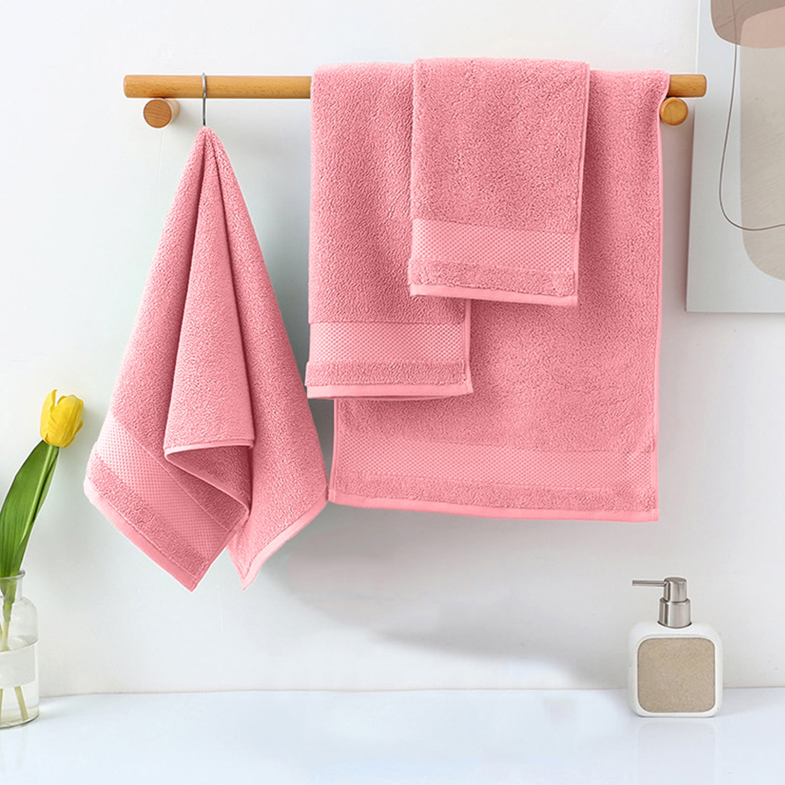 Summer Savings Clearance! Boovnll 5 Pack Hand Towels for Bathroom, 13x29" Super Soft & Absorbent Quick Dry Solid Color Cotton Towels, Thicken Microfiber Hand Towels for Hotel, Pool, Spa, Beach, Towels