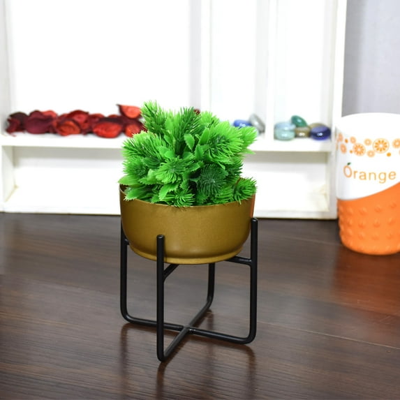Handmade 100% Iron Round Modern Gold Coated Color 5.2 x 4.8 x 4.8 Inches Planters Pot 1003