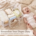 thumbnail image 6 of Corduroy Baby Diaper Caddy Organizer, Portable Nursery Storage Basket with 5 Removable Dividers, Large Diaper Organizer for Newborn Nursery Essentials, Baby Shower Gift, Pink Rose, 6 of 9