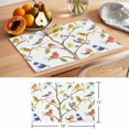 thumbnail image 6 of Watercolor Bird Placemats Set of 12 Modern Spring Branch Colorful Leaf Place Mats Indoor Wipeable Table Mats Washable Cloth Dining Table Placemats for Kitchen Holiday Party Home Decor 13x19 Inch, 6 of 9