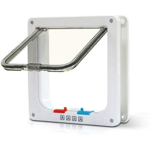 VONTER 4-Way Locking Weatherproof Pet Door Flap with Flap Size 6" x 8"