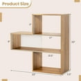 thumbnail image 3 of Costway 3-Shelf Convex Bookshelf Room Organizer with Anti-Toppling Device Freestanding, 3 of 10