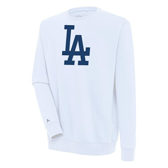 Men's Antigua  White Los Angeles Dodgers Victory Pullover Sweatshirt