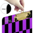 thumbnail image 3 of FMSHPON Checkered Pattern Tile Background Black Purple Clipboard Hardboard Wood Nursing Clip Board and Pull for Standard A4 Letter 13x9 inches, 3 of 7