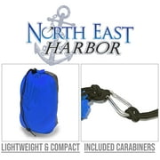 NEH Hammock, Portable 2 Person Camping Hammock, Portable Hammock for Two with Carabiners and Pre-Attached Bag, Two Person Hammock Camping Fun, Great Camping Accessories (Grey & Blue)
