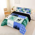 thumbnail image 2 of Castle Fairy Animal Deer K Initial Full Size Comforter Sets 3-Piece,Abstract Camouflage Stripes Bedding Comforter Set,Teal Blue White,Black Reversible,1 Comforter and 2 Pillowcases, 2 of 6