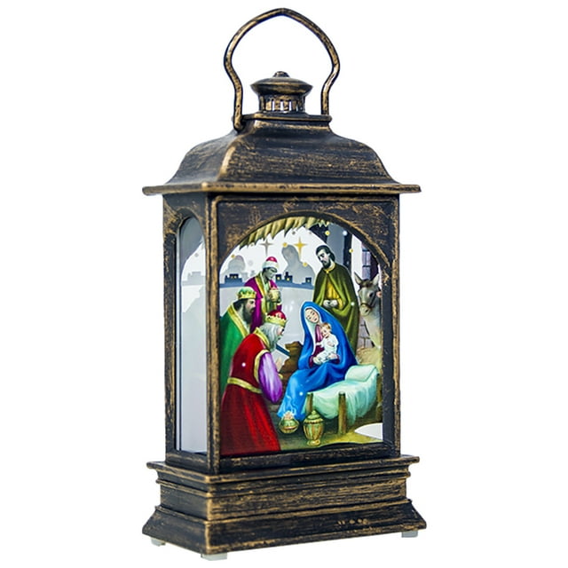 Bangcool Christmas Lantern Portable Creative Decorative Tabletop Lantern Hanging Lantern
