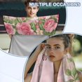 thumbnail image 6 of Garronmavis Pink Floral Butterfly Car Seat Towel Cover Stain Resistant Includes Storage Bag Stretchable Front Car Seat Protector for Most Cars SUV Trucks Sedan Van, 6 of 9