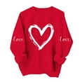 thumbnail image 2 of FDGIU ‌Valentine's Day Shirt Women, Heart Print Long Sleeve T-Shirt with Crew Neck for Valentine's Outfit & Casual Wear, 2 of 6