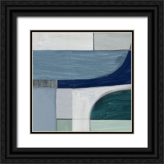 PI Studio 12x12 Black Ornate Wood Framed with Double Matting Museum Art Print Titled - Square Simple Shapes I