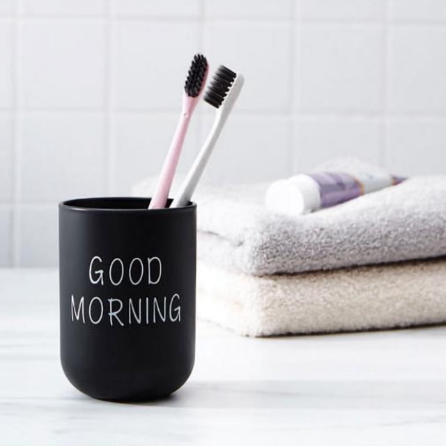 TIMIFIS Cups Home Bathroom Toothbrush Circular Cup Simple Plain Cup Couple Tooth Cup Good Morning
