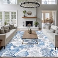 thumbnail image 4 of Navy Blue Coral Area Rugs 6x9 for Living Room, Summer Beach Coastal Ocean Nautical Non Slip Washable Rug Runner, Low Pile Indoor Floor Carpet Mat Bathroom Rugs for Bedroom, Kids Room, 4 of 9