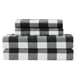 thumbnail image 7 of Truly Soft Buffalo Check Flannel 100% Cotton Deep Pocket 3 Piece Twin Sheet Set in White and Black, All Season, Adult Size, OEKO-TEX Certified, 7 of 7