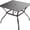 Black, variant on 37" Metal Steel Slat Patio Dining Table Square Backyard Bistro Table Outdoor Furniture Garden Table, 1.57” Umbrella Hole, Black