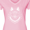 thumbnail image 4 of Inktastic Tribal Wolf Head Women's V-Neck T-Shirt, 4 of 5