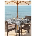 thumbnail image 3 of Outdoor Tablecloth with Umbrella Hole for Patio/Picnic/Party/Camping, Palm Leaves Black Waterproof Table Cloth Square Cover Washable, Tropical Minimalist Botanical Coastal (60"x 60"), 3 of 9