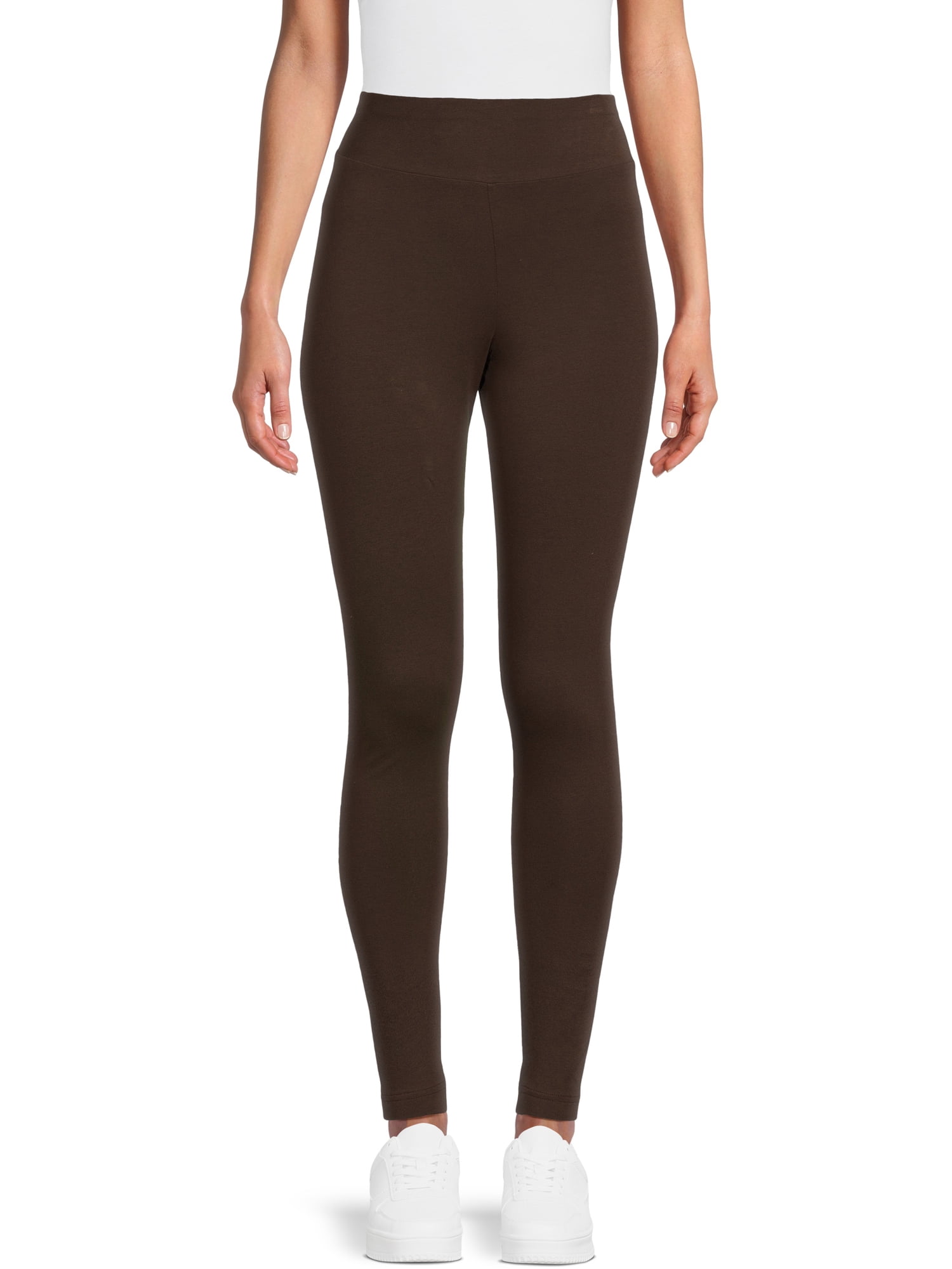 Time And Tru Women's High Rise Ankle Knit Leggings, 27" Inseam, Available in 2-Pack