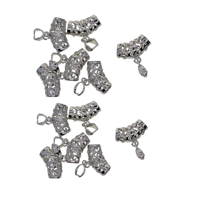 12 Conector de Clip de Joyería con Forma de Flor de Filigrana de Latón para Collares de Bricolaje