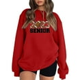 thumbnail image 1 of Bmisegm Chandail en Molleton Surdimensionné pour Femmes Imprimé Baseball Manches Longues Col Rond Chandail Décontracté Mode Chandail en Molleton Décontracté pour Femmes Rouge G, 1 of 3