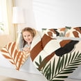 thumbnail image 3 of Castle Fairy Boho Black Girl Full Size Comforter Sets 3-Piece,Vintage Tropical Leaf Print Bedding Comforter Set,Beige,Grey Reversible,1 Comforter and 2 Pillowcases, 3 of 6