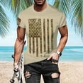 thumbnail image 2 of Caqnni Men's USA Flag Tshirt American Flag Short Sleeve T-Shirt Patriotic Tee Tops United States of America 4th of July T-Shirt Shirts for Men(Beige,3XL), 2 of 5