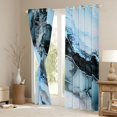 thumbnail image 3 of Feelyou Watercolor Marble Women Blackout Curtains Set of 2 (52x84 Each), Luxury Fashion Marbling Blue Window Curtains, Chic Abstract Ombre Curtains and Drapes, Blackout Curtains Room Decor, 3 of 6
