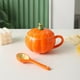 thumbnail image 5 of Tazas Taza de calabaza con tapa Cuchara Hermosa taza de desayuno Taza Halloween Nueva taza de cerámica Taza de cerámica, 5 of 9