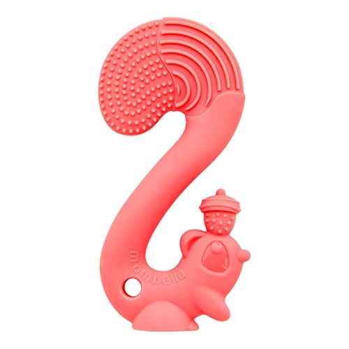 Mombella Scrat The Squirrel Silicone Baby Chew Toy for 6M+ Babies Whose Teeth Already can be SEEN/ERUPTED,Red
