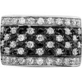 thumbnail image 5 of Sterling Silver Rhodium Black & White Cz Checkerboard Ring (Size 6) Made In China qr2742-6, 5 of 5