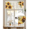 thumbnail image 7 of Pastoral Sunflower Valances for Windows Plant Country Vintage Beige Background Valance Rod Pocket Short Window Treatments Curtains for Kitchen Bathroom Living Room Bedroom, 42 x 18 Inch, 7 of 7