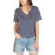 thumbnail image 2 of Lucky Brand - Camiseta básica con detalle de costuras para mujer, azul, extragrande Lucky Brand Camiseta básica, 2 of 2