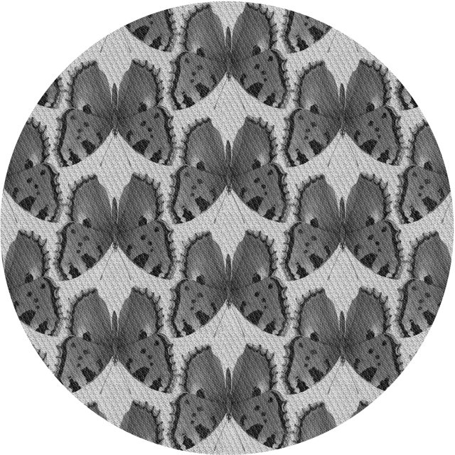 Ahgly Company Tapis d'Intérieur Ronds Transitionnels Noirs Lavables à la Machine, 8 Pieds Rond