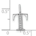 thumbnail image 3 of 14K White Gold Diamond 0.028-CT Letter T Initial Charm Pendant, 3 of 4