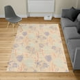 thumbnail image 2 of Floral Turkish Area Rug, Vintage Soft Greenery Dotted Background Nature Inspiration Image Art, Soft Carpet for Living Room Decor with Distressed Look, 2.6' x 5', Pale Peach, by Ambesonne, 2 of 4