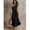 Black, variant on Womens Black One Shoulder Sleeveless Ruffle Long Maxi Dress for Vacation