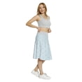 thumbnail image 4 of Women's Blue Diamond Style Old Floral Motif A-line Printed Skirt Casual Wear, L, Pale Blue White, by Ambesonne, 4 of 6