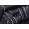 thumbnail image 5 of Modern Reclining Sofa, Large Sectional Sofa with Manual Reclining, Faux Leather Accent Sofa Couch with 2 Center Console and 4 Cup Holders for Living Room/Home Theater Hotel Large Space, Black, 5 of 9