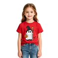 thumbnail image 3 of Ruiwill Toddler Halloween Shirt Girl Size 4-5 Years Fall Cute Girls Halloween Tops Short Sleeve Pumpkin Ghost Print Kids Tees, 3 of 3
