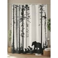 thumbnail image 4 of Abstract Shower Curtain, Bear Family Forest Trees Natural Scenery Silhouette Waterproof Shower Curtain Set with 12 Hooks Lightweight Washable Fabric Shower Curtains for Bathroom 72x78 Inches, 4 of 6