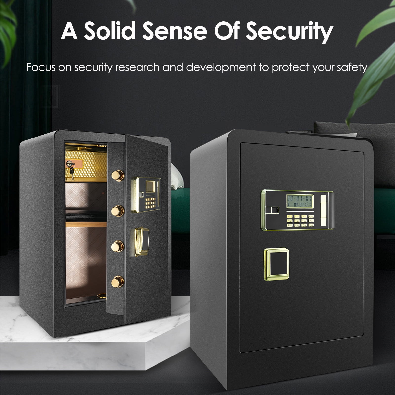 TTLIFE Biometric Safe Home Fireproof Safe 3.0 Cubic feet with HD LCD
