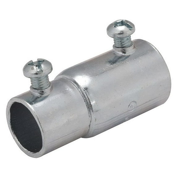 Raco EMT/IMC Coupling, 3/4 in, Set Screw, Steel, Zinc Plated, Gray 1433