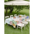 thumbnail image 3 of Cute Easter Bunny Outdoor Tablecloth - 60x102 Inch Rectangle Dining Table Cover, Eucalyptus Leaves Colorful Eggs Teal Waterproof Outdoor Table Cloth with Umbrella Hole & Zipper for Picnic/Patio/Party, 3 of 7