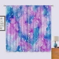 thumbnail image 3 of Tie Dye Curtains 42Wx63H Inch Rod Pocket Ombre Blue Pink Curtains Purple Galaxy Curtains Constellation Gradient Watercolor Starry Sky Teen Girl Living Room Bedroom Window Drapes Fabric 2 Panel, 3 of 4