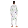 thumbnail image 4 of FORMRS Onesies Pajama for Adults Unisex Hoodie Winter Jumpsuit One Piece Sleepwear, Sizes S-2XL, Purple Birds, 4 of 7