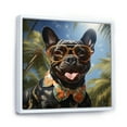 thumbnail image 2 of Designart "French Bulldog in Miami III" Animals Framed Wall Art - Traditional Black Dog Hallway Framed Wall Art Decor, 2 of 6