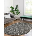 thumbnail image 4 of Rugs.com Moroccan Trellis Collection Rug – 5' x 8' Oval Dark Gray Medium Rug Perfect For Living Rooms, Large Dining Rooms, Open Floorplans, 4 of 7