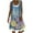 Blue, variant on IROINNID Sleeveless Round Neckline Dress For Women Casual Fake Two Lay Dress Prints Knee-Length Sundress