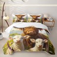 thumbnail image 2 of jejeloiu Farm Animal Sheep Cow Quilt Full For Kids,Cute Daisy Floral Full Bedspread Sets For Girls,3pcs, 2 of 7