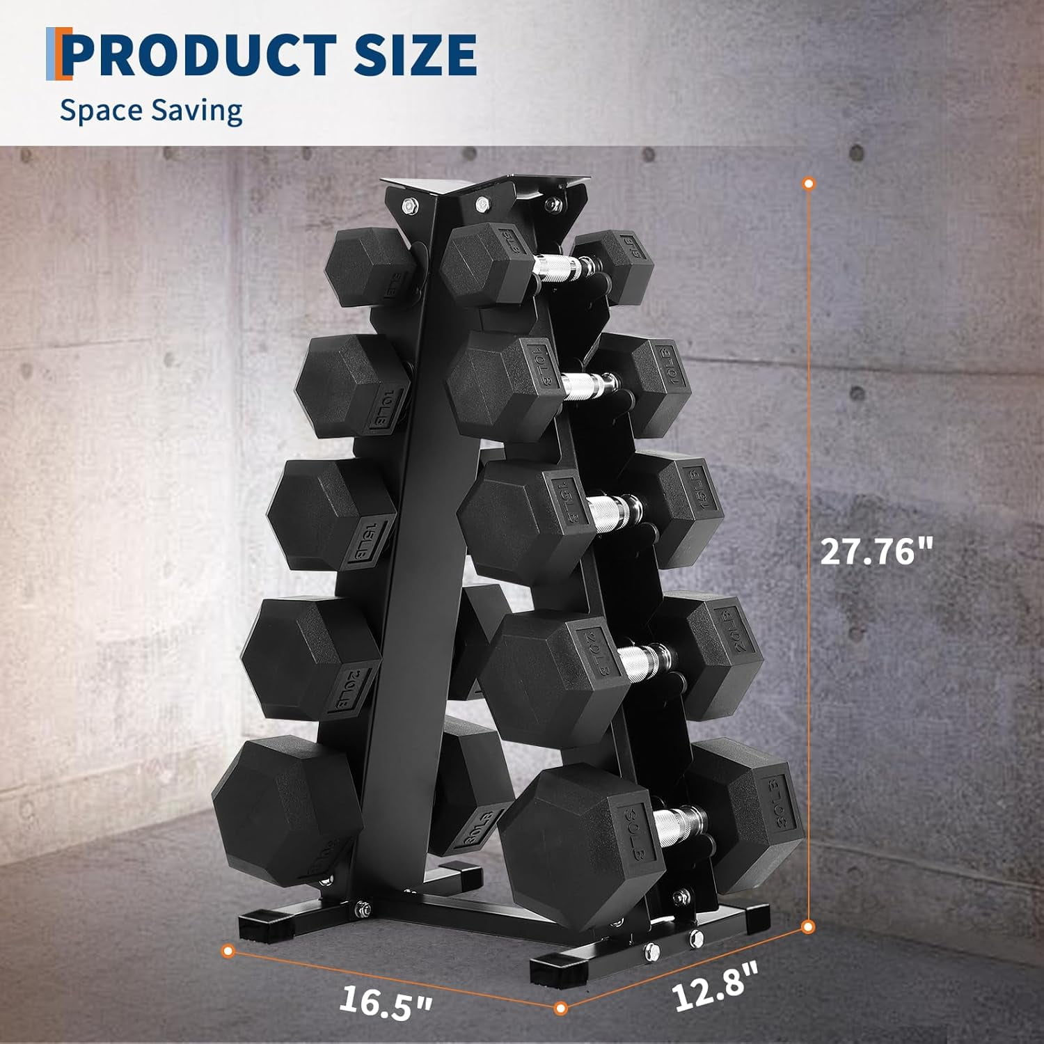 OUTGOODS Dumbbell Rack Stand Only, A-Frame Weight Storage Organizer, Black Powder-Coated